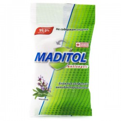 Салфетки влажные, Maditol (Мадитол) 10 шт антибактериальные шалфей